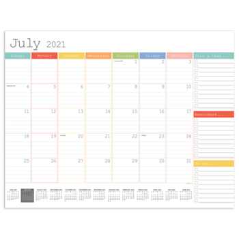 Calendar Cal 2022- Rainbow Blocks Academic Year Desk Pad Book