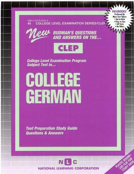 Paperback College German: New Rudman's Questions and Answers on the CLEP [With 2 CDROMs] Book