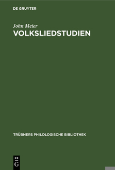 Hardcover Volksliedstudien [German] Book