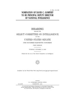 Nomination of David C. Gompert to be Principal Deputy Director of National Intelligence