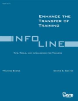 Paperback Enhance the Transfer of Training Book