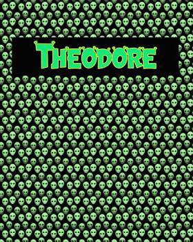 Paperback 120 Page Handwriting Practice Book with Green Alien Cover Theodore: Primary Grades Handwriting Book