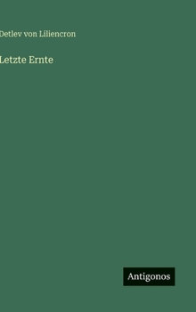 Hardcover Letzte Ernte [German] Book