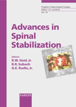 Advances in Spinal Stabilization (Progress in Neurological Surgery)