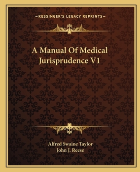 Paperback A Manual Of Medical Jurisprudence V1 Book