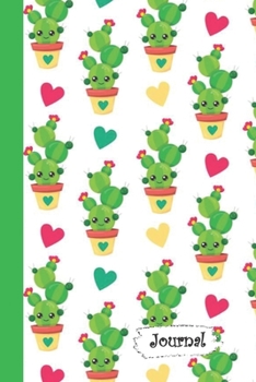 Paperback Journal: Little Heart Kawaii Cactus Diary with Blank Lined Notebook Paper Book