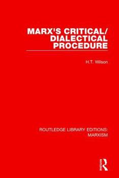 Paperback Marx's Critical/Dialectical Procedure Book