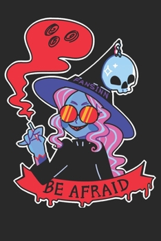 Funny Smoking Halloween Witch with Sunglasses Notebook: Graph Paper Journal for Kids 6x9 - 120 Pages - Cartoon Comic Cover