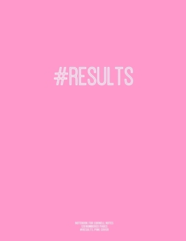 Notebook for Cornell Notes, 120 Numbered Pages, #RESULTS, Pink Cover : For Taking Cornell Notes, Personal Index, 8. 5 X11 , Hashtag Series, Genius Edition