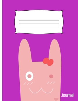 Journal: Primary Composition Notebook Rabbit Theme Cover - Wide Ruled Blank Lined Paper - Purple Cover  - 8.5x11 Inches (Wide Ruled Bunny Books)