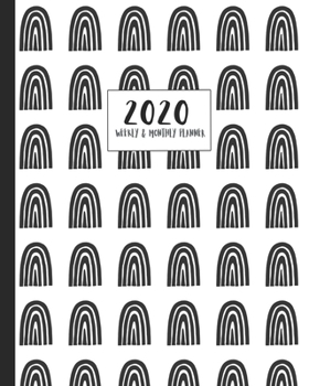 Paperback 2020 Monthly & Weekly Planner: Cute black and white pattern Scandi art themed diary planner. Jan - December 2020. Feature packed with goal and habit Book