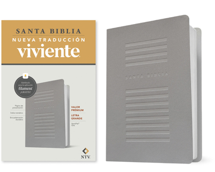 Biblia Valor Prémium NTV, Letra Grande con Filament (SentiPiel, Gris)