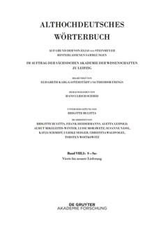 Paperback Band Viii,1: S-Sn. 4.-9. Lieferung [German] Book