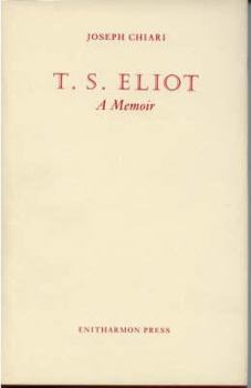 Hardcover T.S. Eliot, a Memoir Book