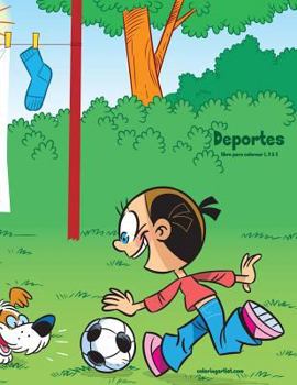 Paperback Deportes libro para colorear 1, 2 & 3 [Spanish] Book
