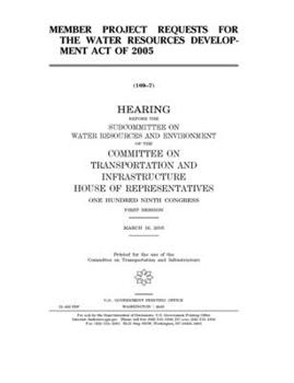 Paperback Member project requests for the Water Resources Development Act of 2005 Book