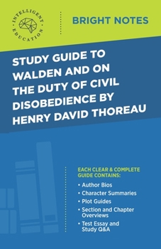 Paperback Study Guide to Walden and On the Duty of Civil Disobedience by Henry David Thoreau Book