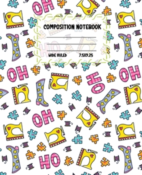 Composition Notebook Wide Ruled: Size 7.5 " x 9.25 " - Pretty Colourful Workbook for Little Princesses Girls Kids Teens Students for School Home ... Journal for Boys Gift Idea cute Pattern style