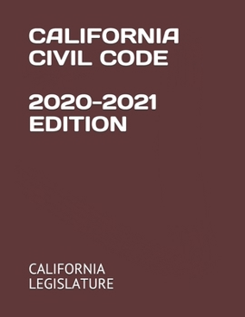 Paperback California Civil Code 2020-2021 Edition Book