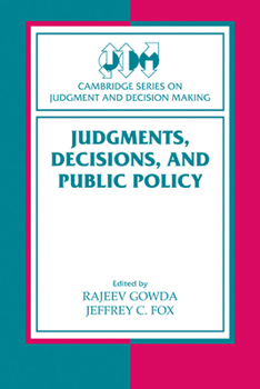 Paperback Judgments, Decisions, and Public Policy Book