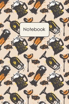 Notebook : Handdrown Beer Pattern Blank Lined Journal to Write in for Notes, Diary, to Do Lists, Notepad - Beer Lovers and Beer Drinker Gifts for Friend Men and Women
