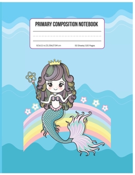 Primary Composition Notebook: Extra large (8.5 x 11) inches, 50 sheets/100 pages, notebook,notebook and journals (Mermaid notebook)