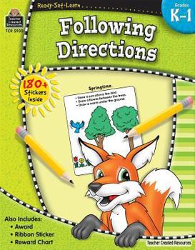 Paperback Ready-Set-Learn: Following Directions Grd K-1 [With 150+ Stickers] Book