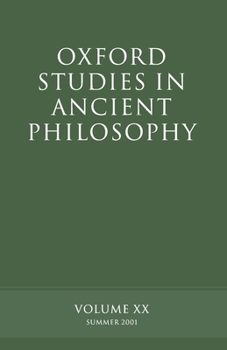 Paperback Oxford Studies in Ancient Philosophy: Volume XX: Summer 2001 Book