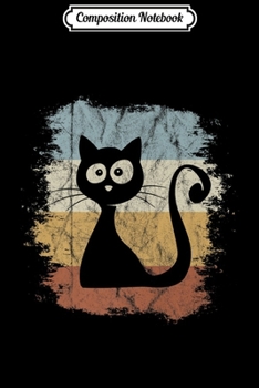Composition Notebook: Funky Vintage Retro Cartoon Cat Silhouette Premium Journal/Notebook Blank Lined Ruled 6x9 100 Pages