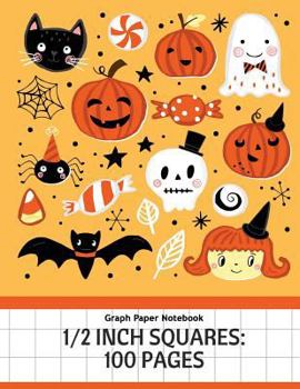 Graph Paper Notebook: 1/2 inch squares: 100 pagess Large Print 8.5x11 Halloween Collections