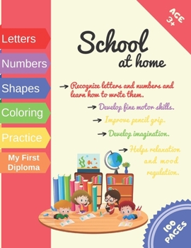 Paperback School at home: activity books for kids / coloring / handwriting / writing letters and numbers / learning animals / home schooling / k Book