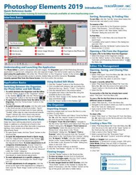 Pamphlet Adobe Photoshop Elements 2019 Introduction Quick Reference Training Tutorial Guide (Cheat Sheet of Instructions, Tips & Shortcuts - Laminated Card) Book