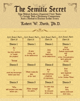 Paperback Semitic Secret: The Semitic Secret-How Biblical Authors Organized their Books to Include Both a Dictionary/Commentary and a Method to Book