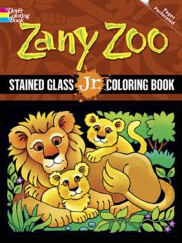 Paperback Zany Zoo Stained Glass Jr. Coloring Book