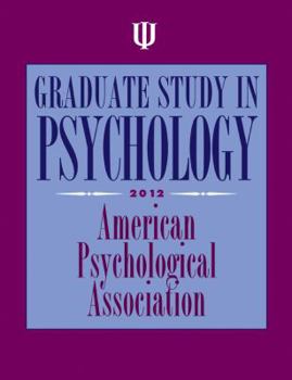 Paperback Graduate Study in Psychology, 2012 Book