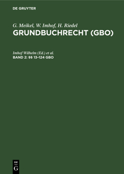 Hardcover §§ 13-124 Gbo [German] Book