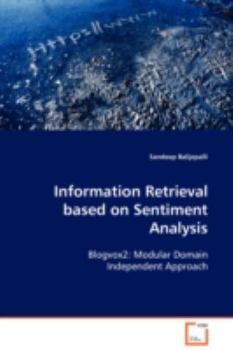 Paperback Information Retrieval based on Sentiment Analysis Book