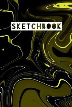Sketchbook: Abstract Liquid Marble Mirror Yellow Design