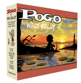 Hardcover Pogo the Complete Syndicated Comic Strips Box Set: Volume 5 & 6: Out of This World at Home and Clean as a Weasel Book