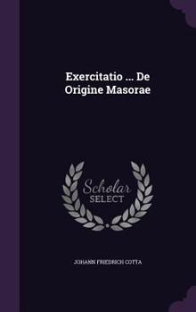 Hardcover Exercitatio ... De Origine Masorae Book