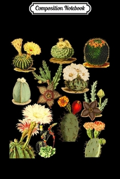 Composition Notebook: Cacti Succulents Vintage Botany Nature Drawing Retro Plants  Journal/Notebook Blank Lined Ruled 6x9 100 Pages