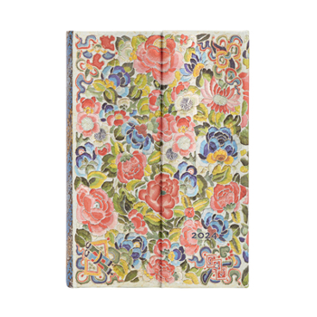 Calendar Paperblanks 2024 Pear Garden Peking Opera Embroidery 12-Month Mini Day Planner Wrap Closure 416 Pg 80 GSM Book
