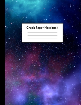 Paperback Graph Paper Notebook: 5 x 5 squares per inch, Quad Ruled - 8.5 x 11 - Purple Star Sytems in Outer Space - Math and Science Composition Noteb Book
