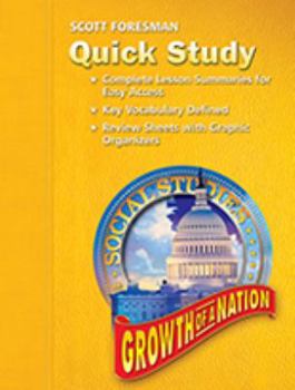 Paperback Social Studies 2005 Quick Study Grade 5/6 Growth of a Nation Book