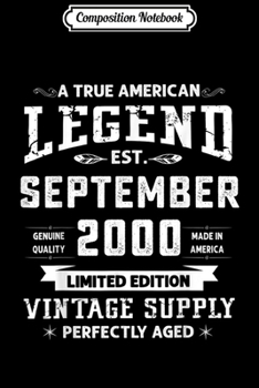 Composition Notebook: Legend September 2000 Birthday Gift For 19 Yrs Old MD26  Journal/Notebook Blank Lined Ruled 6x9 100 Pages