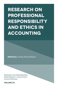 Hardcover Research on Professional Responsibility and Ethics in Accounting Book