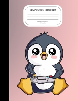 Composition Notebook: Cute Penguin Playing Video Games