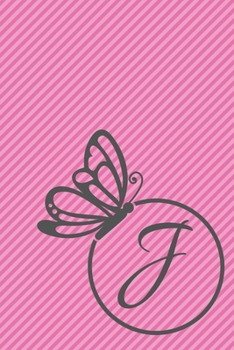 Paperback J: Initial J Monogram Notebook Journal Gift Circular Butterfly design Book