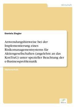Paperback Anwendungshinweise bei der Implementierung eines Risikomanagementsystems für Aktiengesellschaften (angelehnt an das KonTraG) unter spezieller Beachtun [German] Book