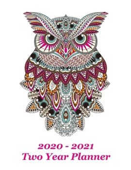 Paperback 2020 - 2021 Two Year Planner: Owl Cover - Includes Major U.S. Holidays and Sporting Events Book